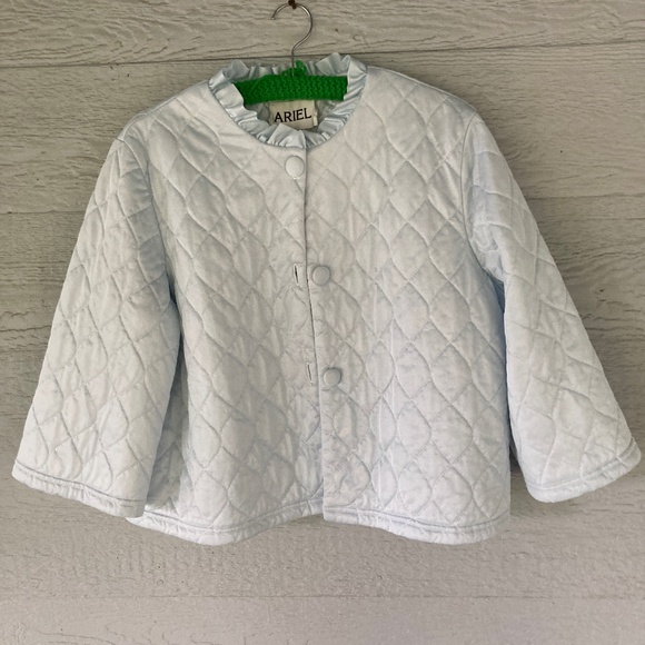 Vintage ice baby blue bed jacket - Picture 1 of 4
